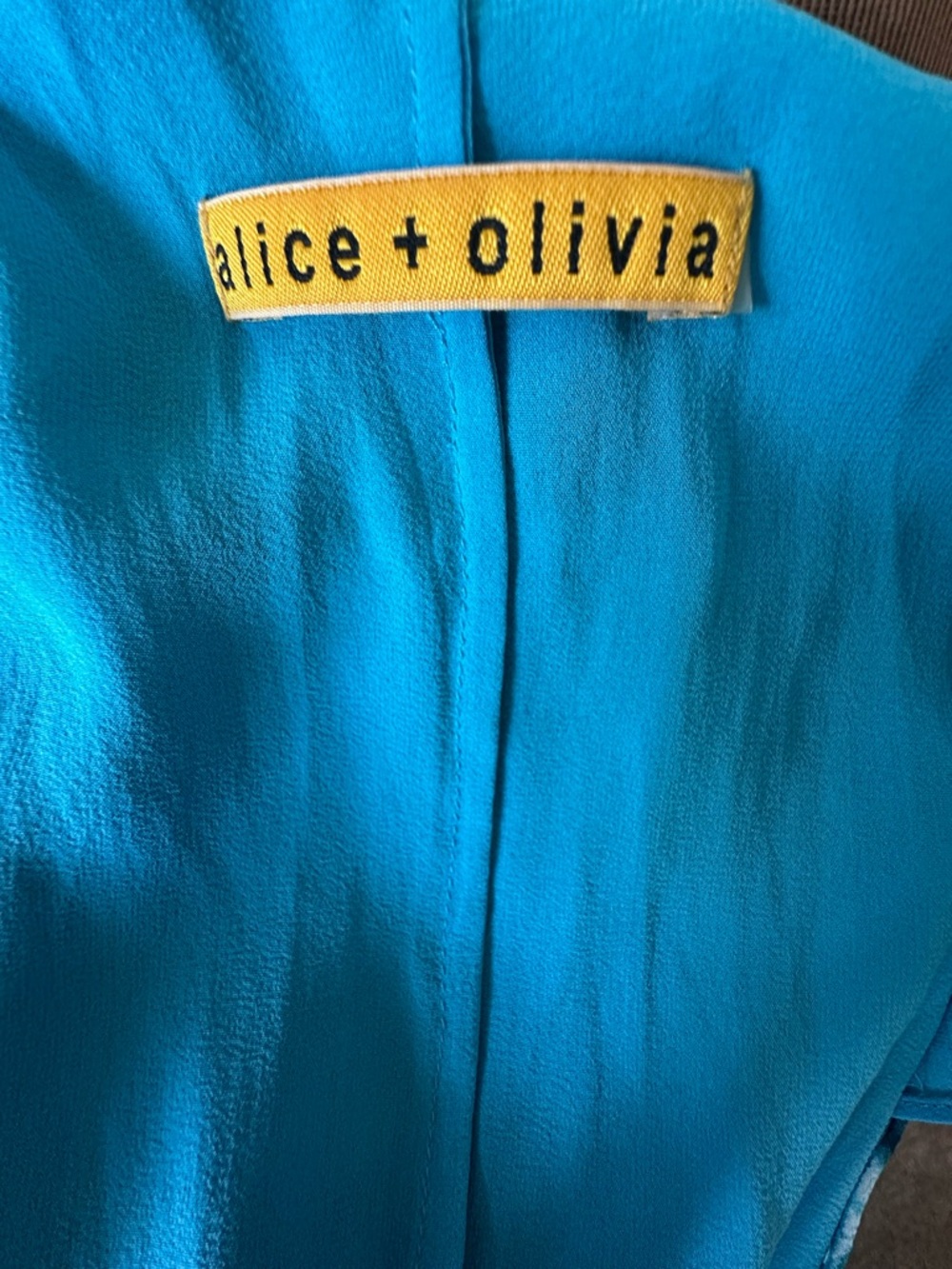 Alice + Olivia Silk Watercolor Ocean Dream Mini Dress Medium Boho Ethereal - Picture 6 of 7